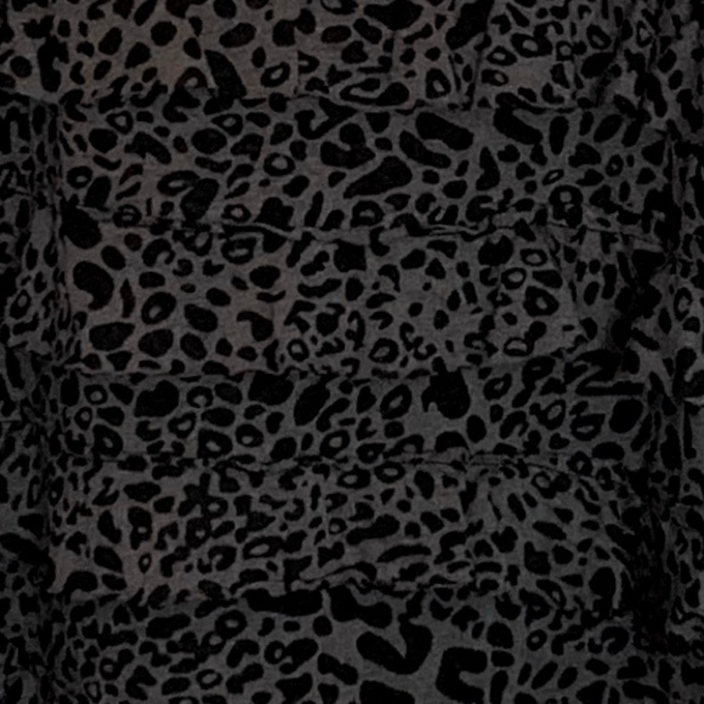 CAMELLIA Tiered Ruffle Dress Animal Print Gray Black Small - Picture 4 of 5